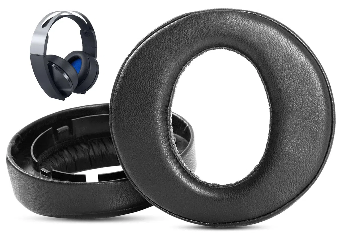 Almohadillas de Repuesto para Auriculares compatibles con Sony PS4 PlayStation Platinum Wireless PlayStation 4 CECHYA-0090 Almohadillas para Auriculares de Cuero proteico/Espuma de Memoria