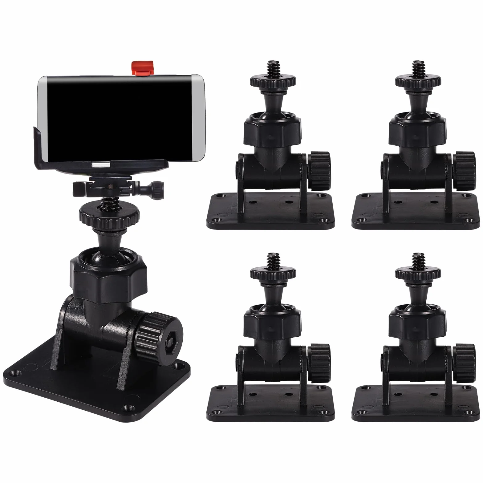 Lyreh 4uds Soporte de Pared para HTC Vive/Valve Index/Vive Pro Estación Base, Rosca 1/4" Autoadhesivo Universal Minisoporte de Pared Accesorios para Oculus Rift Sensores