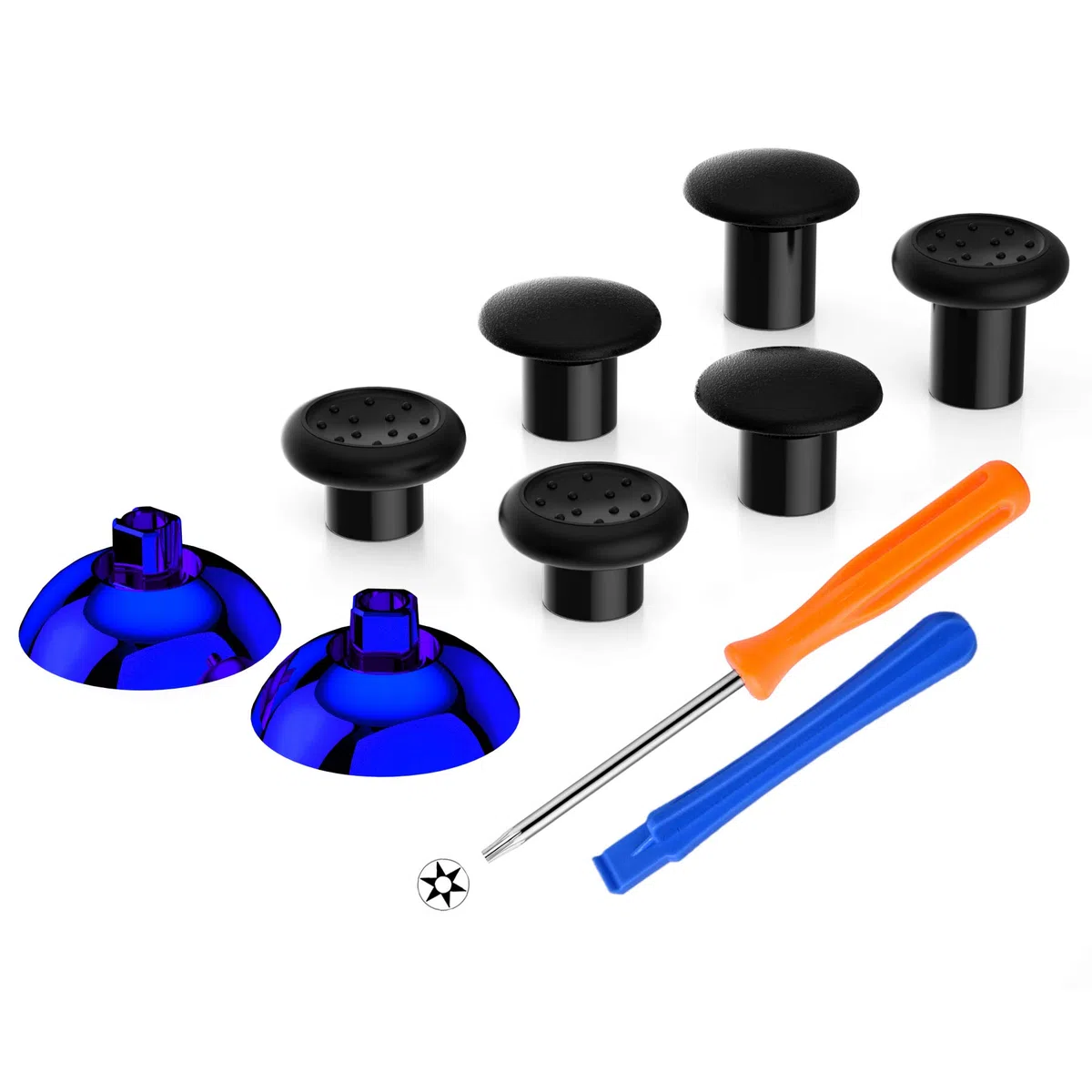 eXtremeRate ThumbsGear Joysticks Ajustables para Mando Xbox Series X S/One Elite/One S X - Joystick Ergonómico con Grip Convexo Cóncavo de 3 Alturas Thumbsticks para Xbox Control (Azul Cromo)