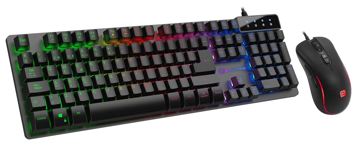 Black FireTeclado y Ratón Gaming Blackfire BFX250 LED Negro, Multicolor