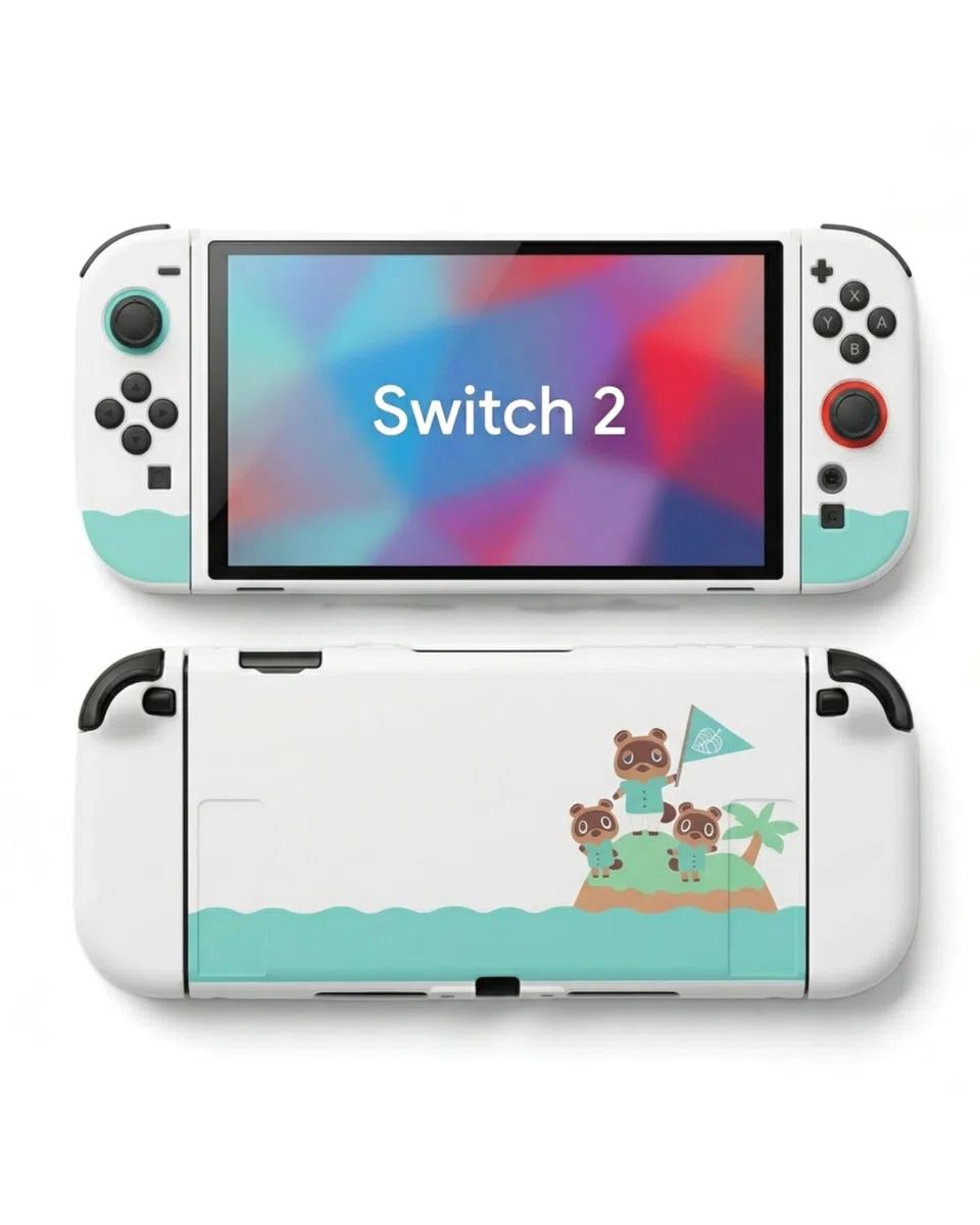 Funda Protectora Compatible con Switch 2 (Isla) | Carcasa Resistente Compatible con Nintendo Switch 2, Accesorios para Consola y mandos Switch 2 compatible con Dock Station
