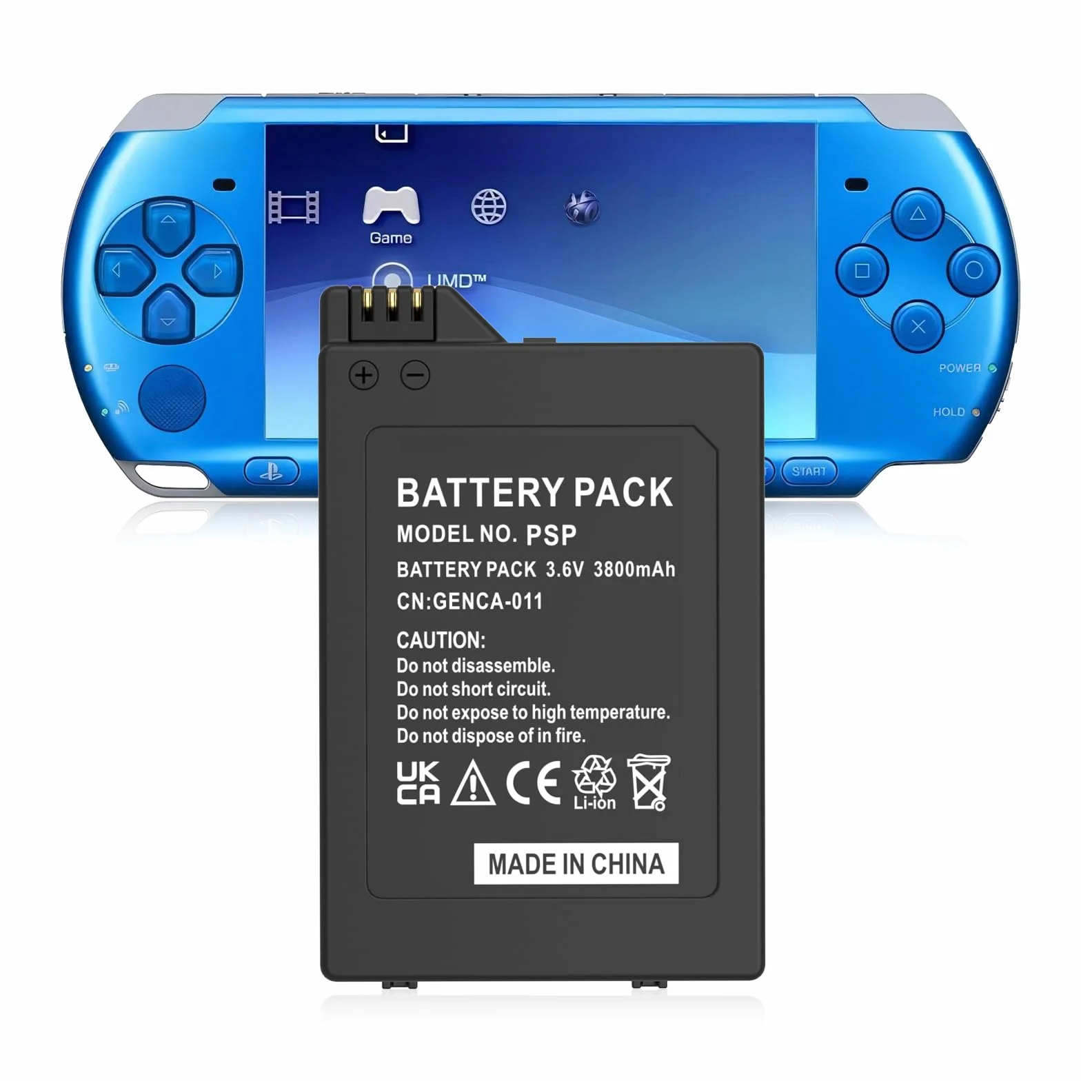 Batería para PSP2000/PSP3000, 3800 mAh, batería de alta capacidad para Sony PSP-S110, PSP-2001, PSP-3000, PSP-3004, PSP-3001, PSP-3002, PSP Slim Console