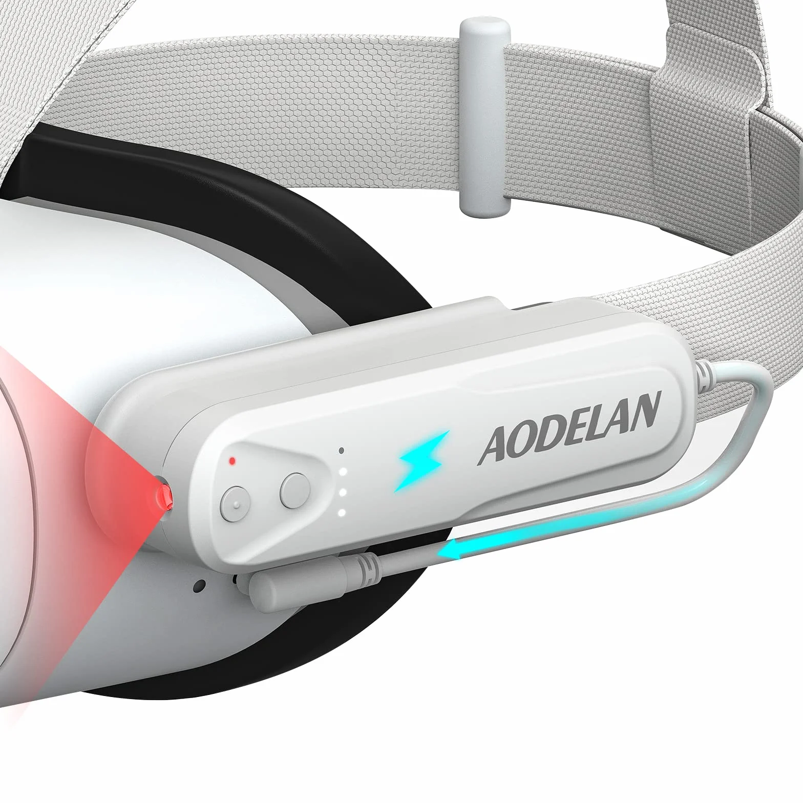 Paquete de batería de 5000 mAh con luz IR para Meta/Oculus Quest 2, mejora la sensibilidad de seguimiento de la mano en la oscuridad, banco de energía portátil recargable compatible con correa Elite