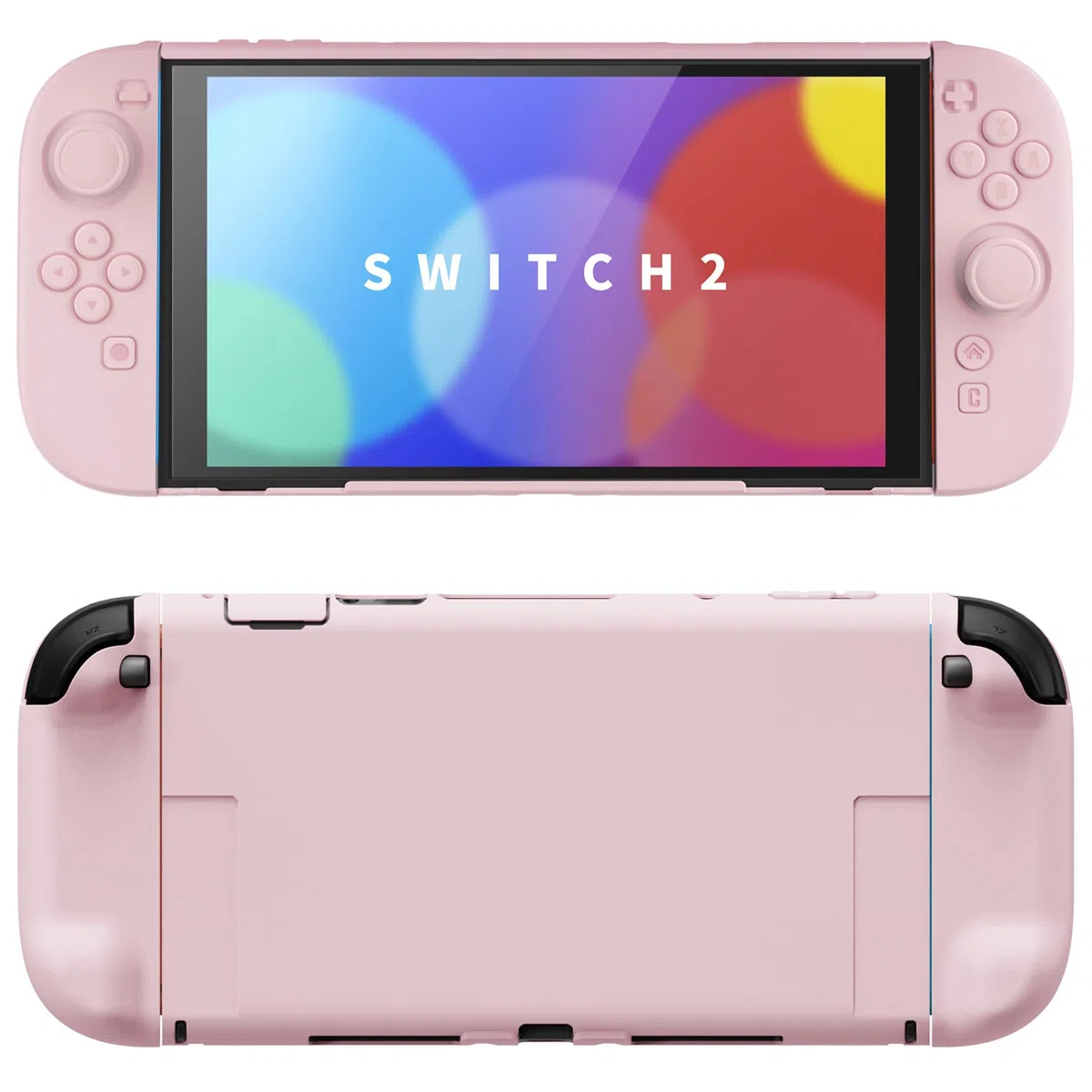 PlayVital Funda Protectora para Nintendo Switch 2 (2025) - Carcasa Rígida Dockable con Soporte Plegable y Tapas para Joysticks, Protector para Switch 2 - Color Sólido Serie (Rosa)