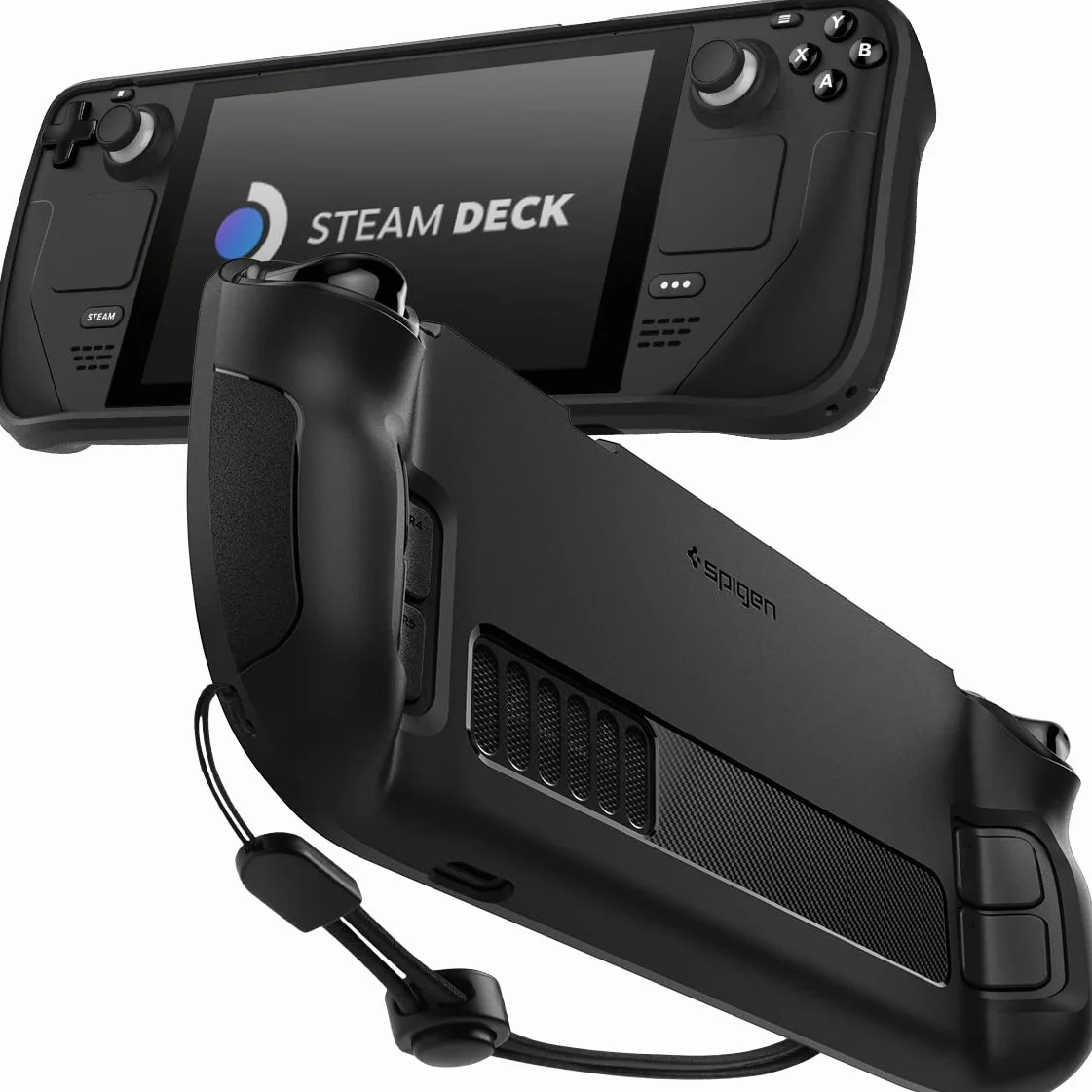 Spigen Rugged Armor Funda Compatible con la Consola Steam Deck LCD (2022) / Steam Deck OLED (2023) - Negro Mate