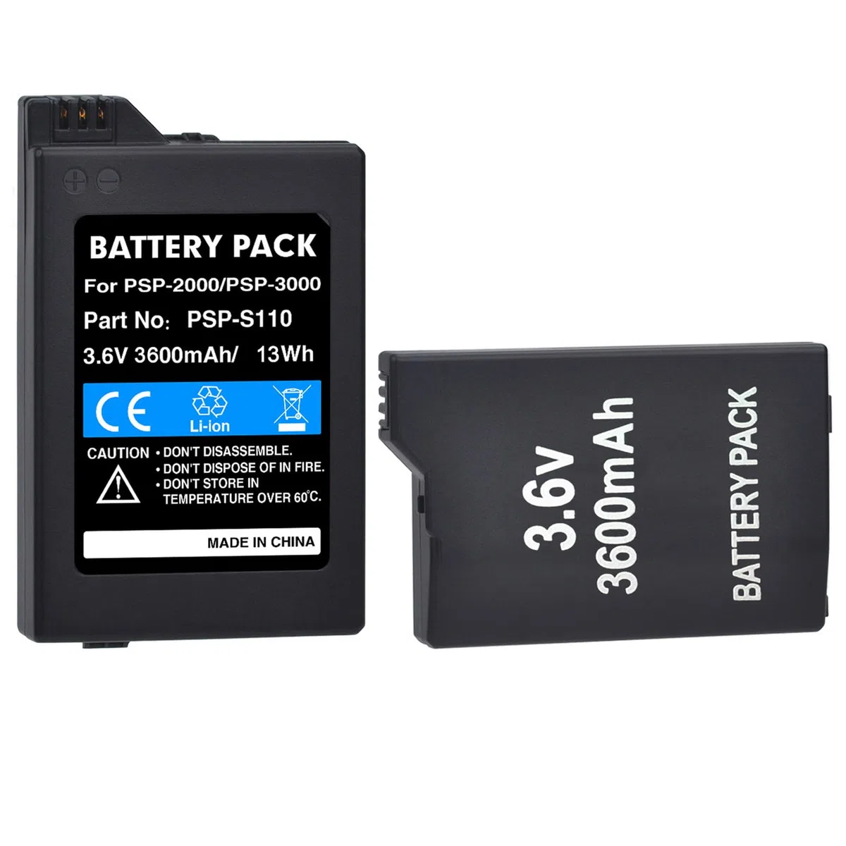 Compatible con Sony PSP2000 3000 Host batería PSP-S110 3600 mAh 3,6 V con Suficiente Capacidad